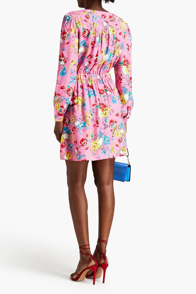 商品Love Moschino|Wrap-effect gathered floral-print twill mini dress,价格¥1206,第3张图片详细描述