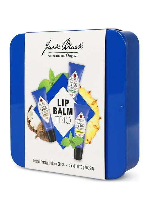 商品Jack Black|Black Lip Balm Trio With Natural Mint Shea Butter Pineapple Mint Lip Balms,价格¥165,第3张图片详细描述