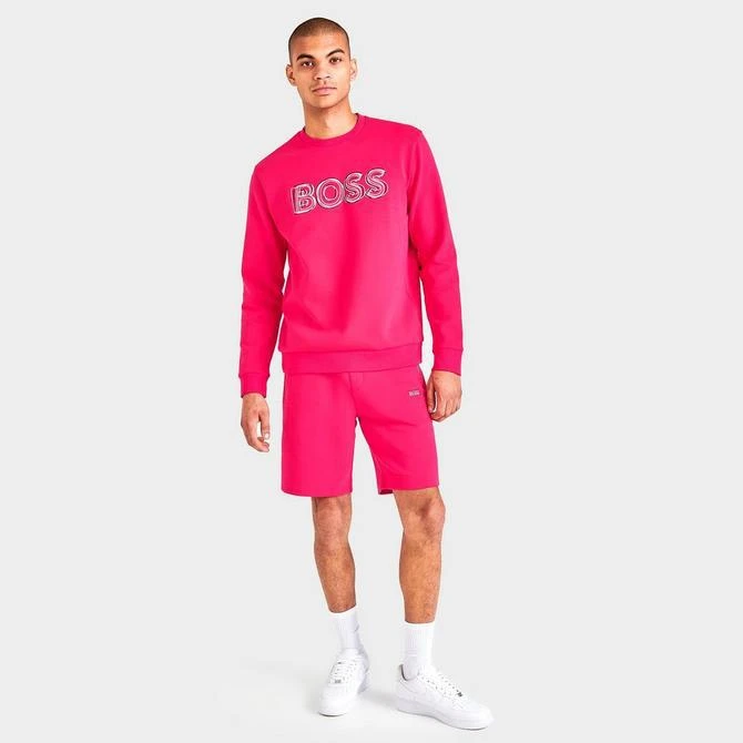 商品Hugo Boss|Men's Hugo Boss Layered Logo Crewneck Sweatshirt,价格¥789,第2张图片详细描述