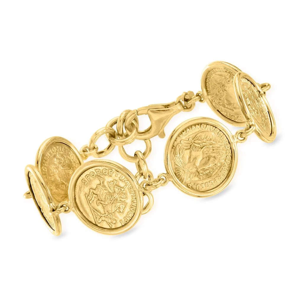 商品Ross-Simons|Italian 18kt Gold Over Sterling Replica Coin Bracelet,价格¥1278,第1张图片