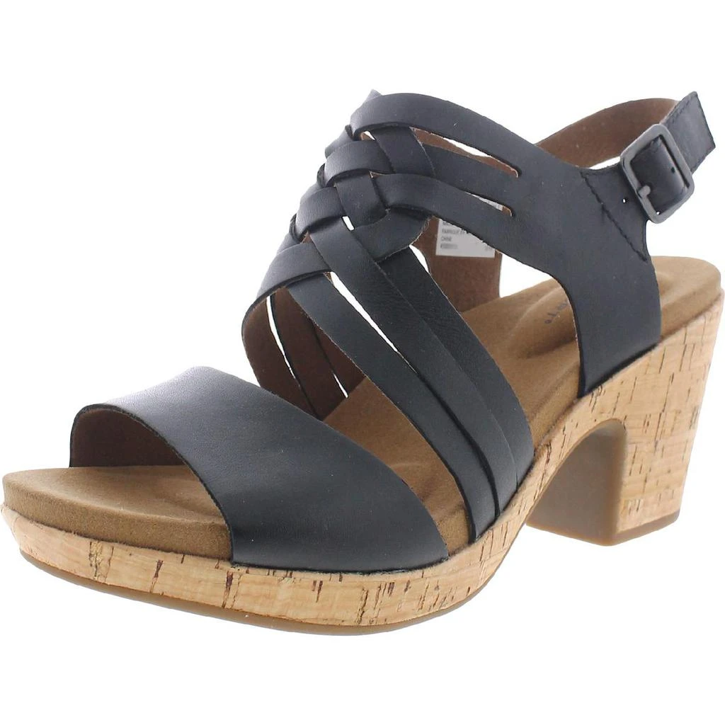 商品Rockport|Rockport Womens Vivianne Woven Leather Strappy Platform Sandals,价格¥391,第1张图片