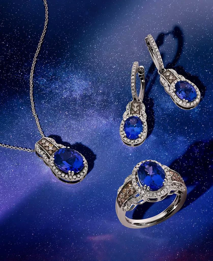 商品Le Vian|Blueberry Tanzanite (2 ct. t.w.) & Diamond (1/2 ct. t.w.) Charm Hoop Earrings in 14k White Gold,价格¥58047,第4张图片详细描述