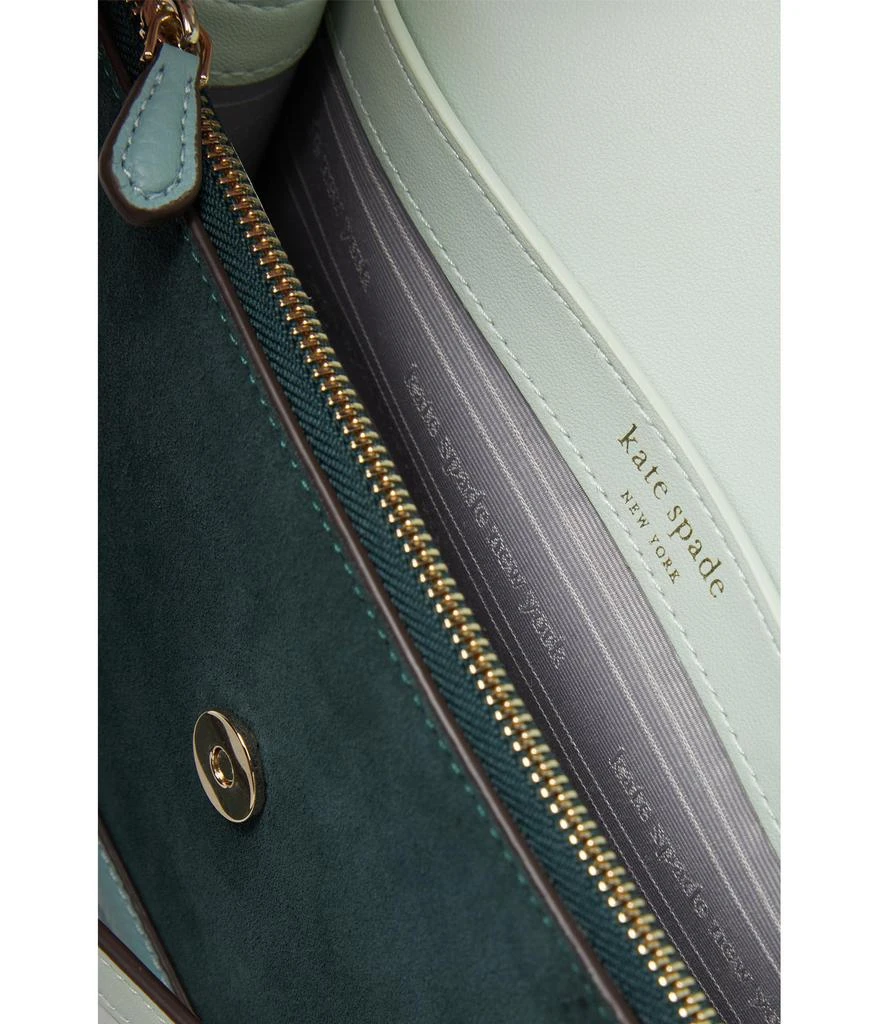 商品Kate Spade|Knott Color-Blocked Pebbled Leather and Suede Leather Flap Crossbody,价格¥1968,第3张图片详细描述
