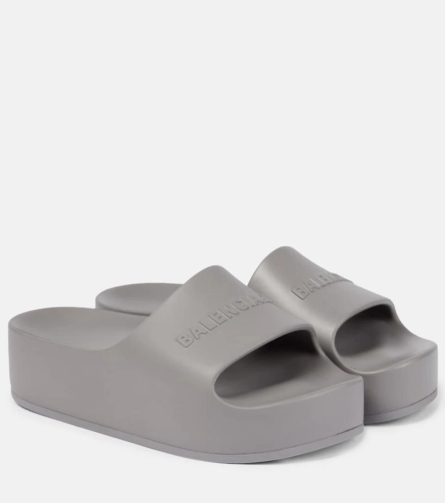 商品Balenciaga|Logo rubber platform slides,价格¥3890,第1张图片