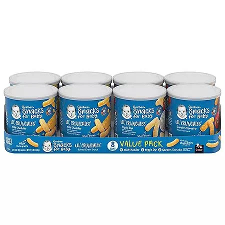 商品Gerber|Crunchies 婴儿磨牙零食玉米风味 (1.48 oz., 8罐装),价格¥153,第1张图片