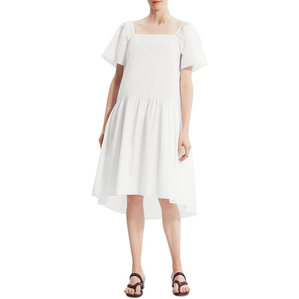 商品Theory|Theory Womens Square Neck Hi-Low Midi Dress,价格¥423,第1张图片