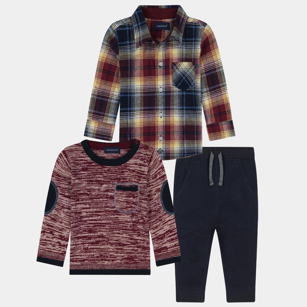 商品Andy & Evan|Boys Sweater, Shirt & Pants 3-Piece Set,价格¥360,第3张图片详细描述