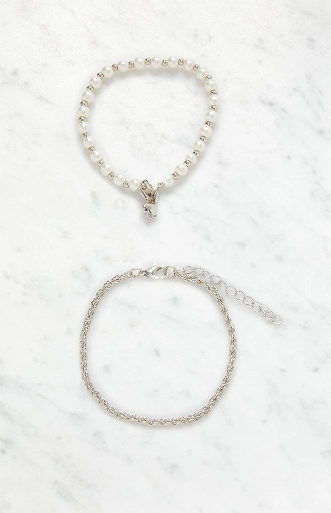 商品LA Hearts|By PacSun Silver Pearl & Chain Bracelet Pack,价格¥68,第1张图片