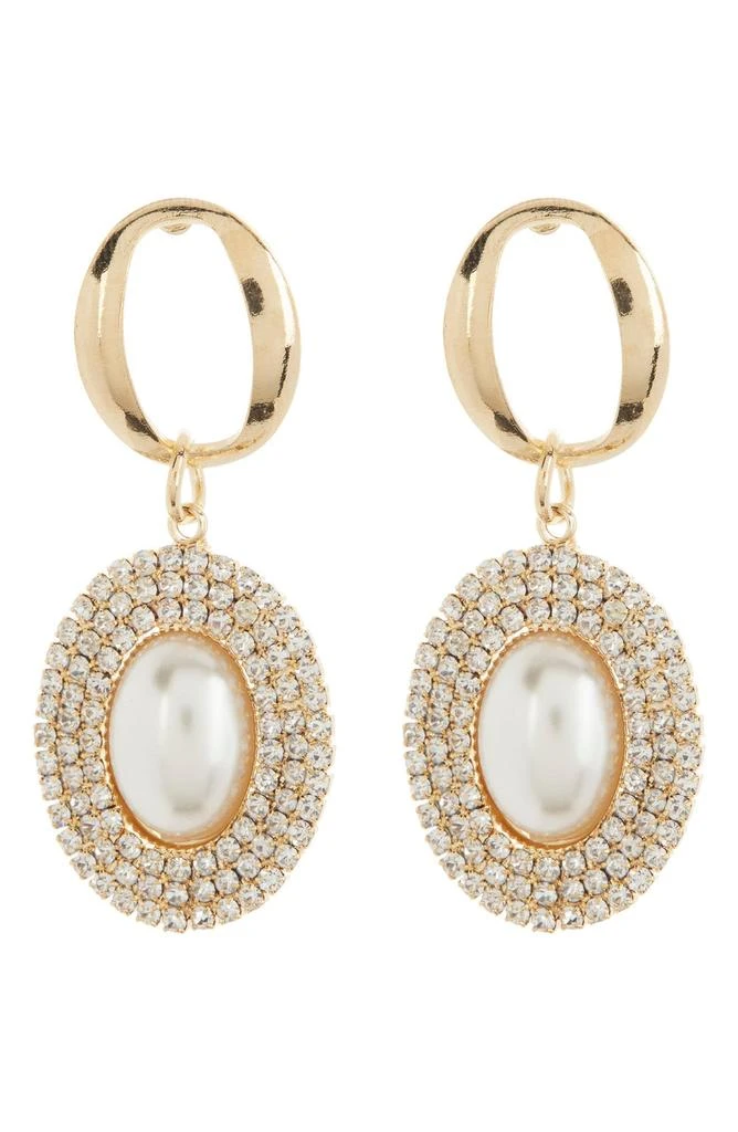 商品Tasha|Crystal & Imitation Pearl Drop Earrings,价格¥45,第1张图片