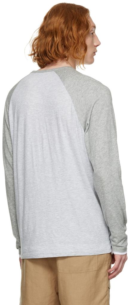 Gray Baseball Long Sleeve T-Shirt商品第3张图片规格展示