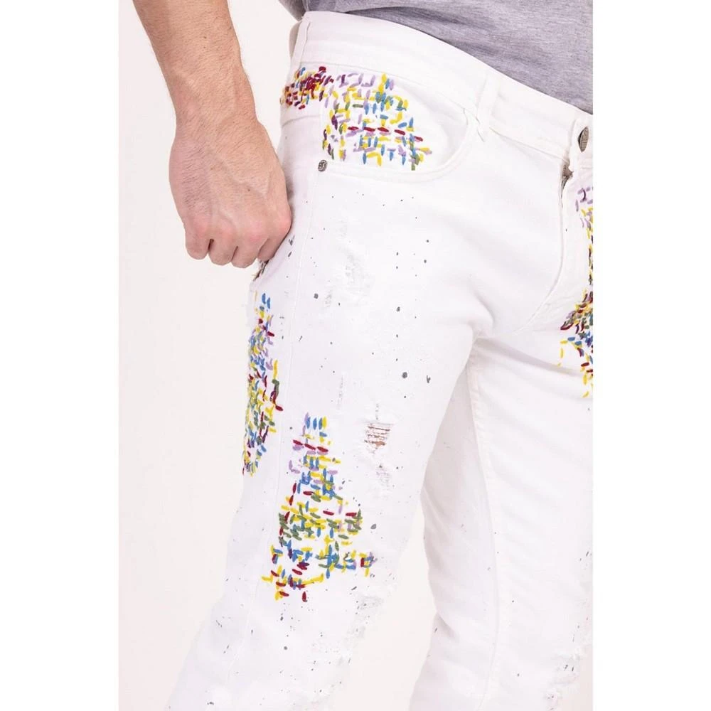 商品RON TOMSON|Men's Modern Embroidered Denim Jeans,价格¥1646,第4张图片详细描述