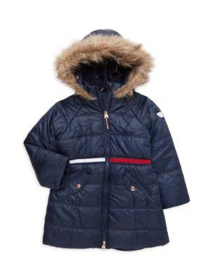 商品Tommy Hilfiger|Little Girl’s Faux Fur Longline Puffer Coat,价格¥278,第3张图片详细描述