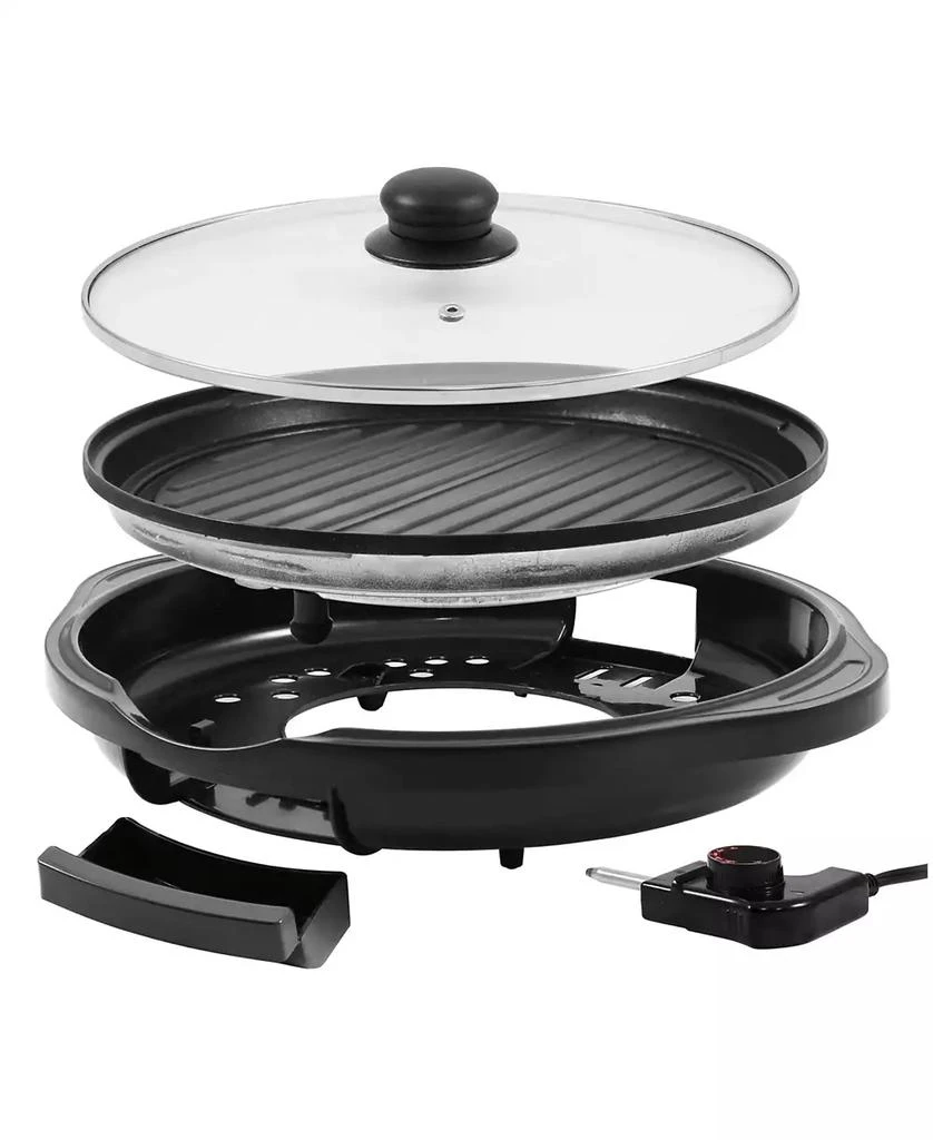 商品Elite Cuisine|11" Electric Indoor Grill with Tempered Glass Lid,价格¥326,第4张图片详细描述