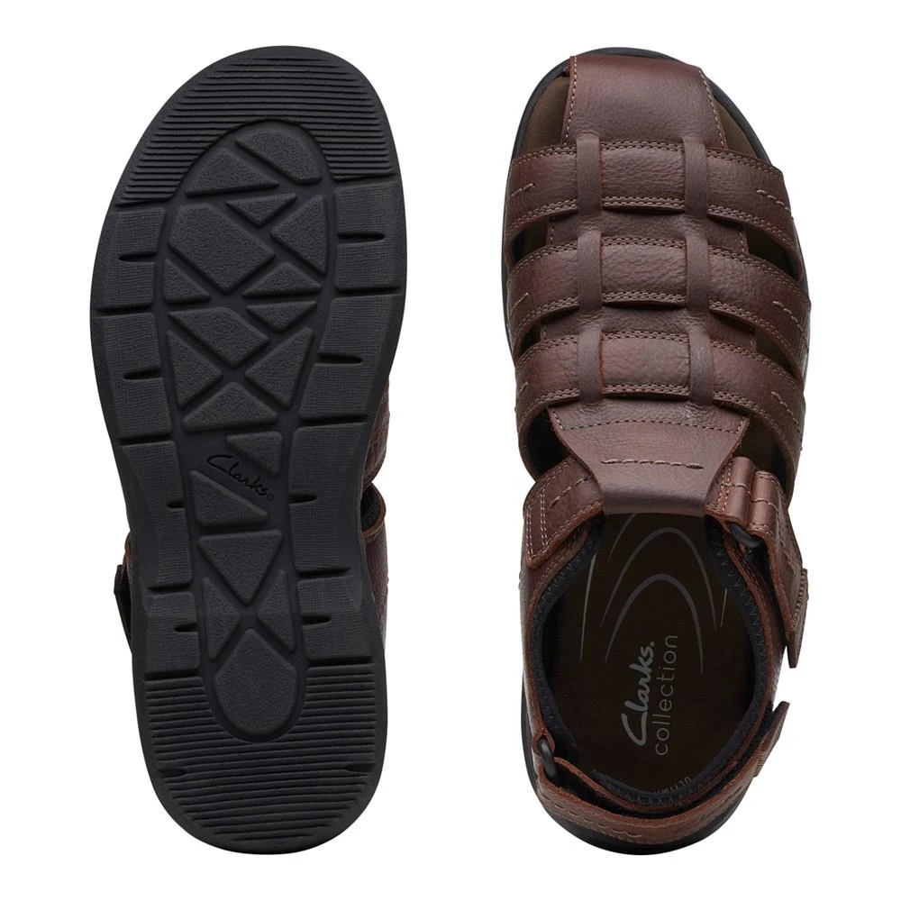 商品Clarks|Men's Walkford Fish Tumbled Leather Sandals,价格¥414,第4张图片详细描述