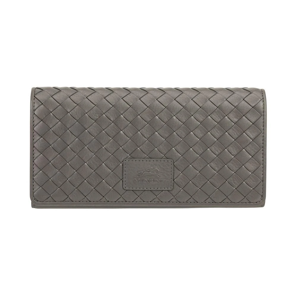 商品Mancini Leather Goods|Women's Basket Weave Collection RFID Secure Trifold Wallet,价格¥771,第1张图片