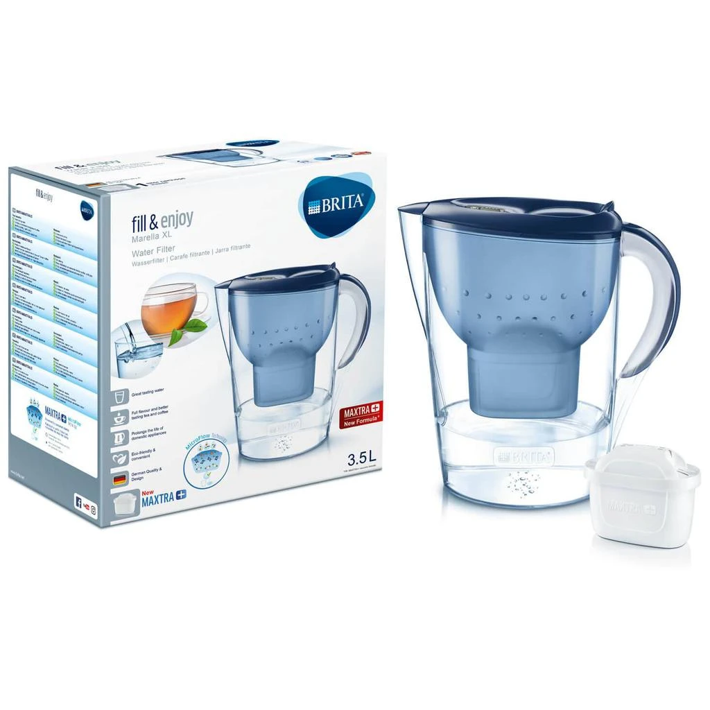 商品BRITA|BRITA Maxtra+ Marella XL Cool Water Filter Jug - Blue,价格¥237,第1张图片