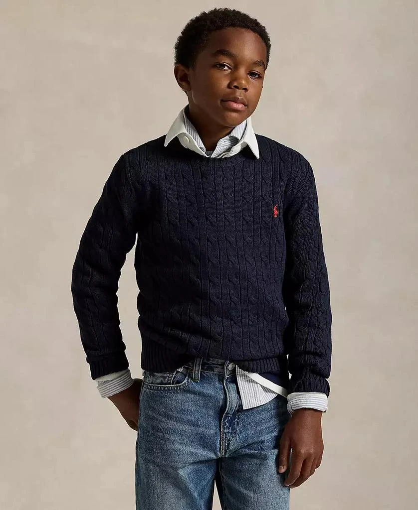 商品Ralph Lauren|Big Boys Cable-Knit Cotton Sweater,价格¥514,第1张图片