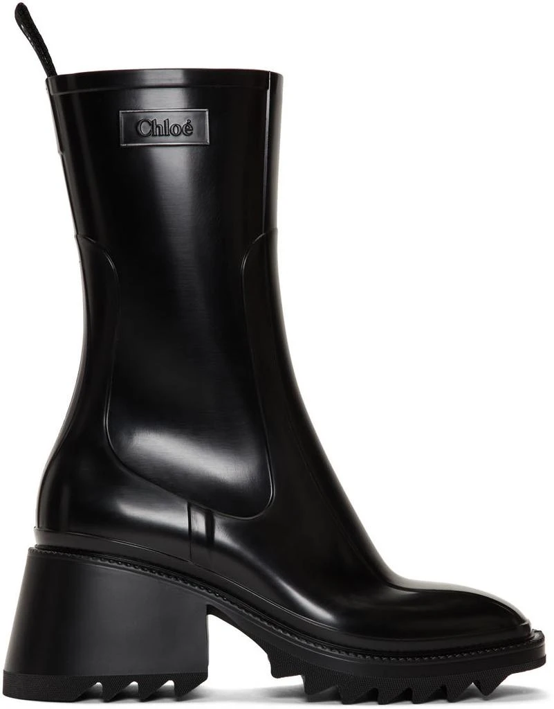 商品Chloé|Black PVC Betty Rain Boots,价格¥4039,第1张图片
