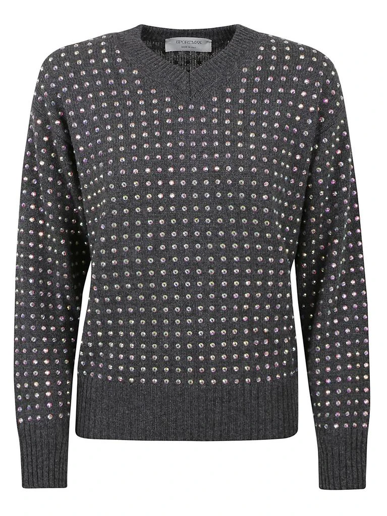 商品Max Mara|Sportmax Embellished V-Neck Jumper,价格¥5193,第1张图片