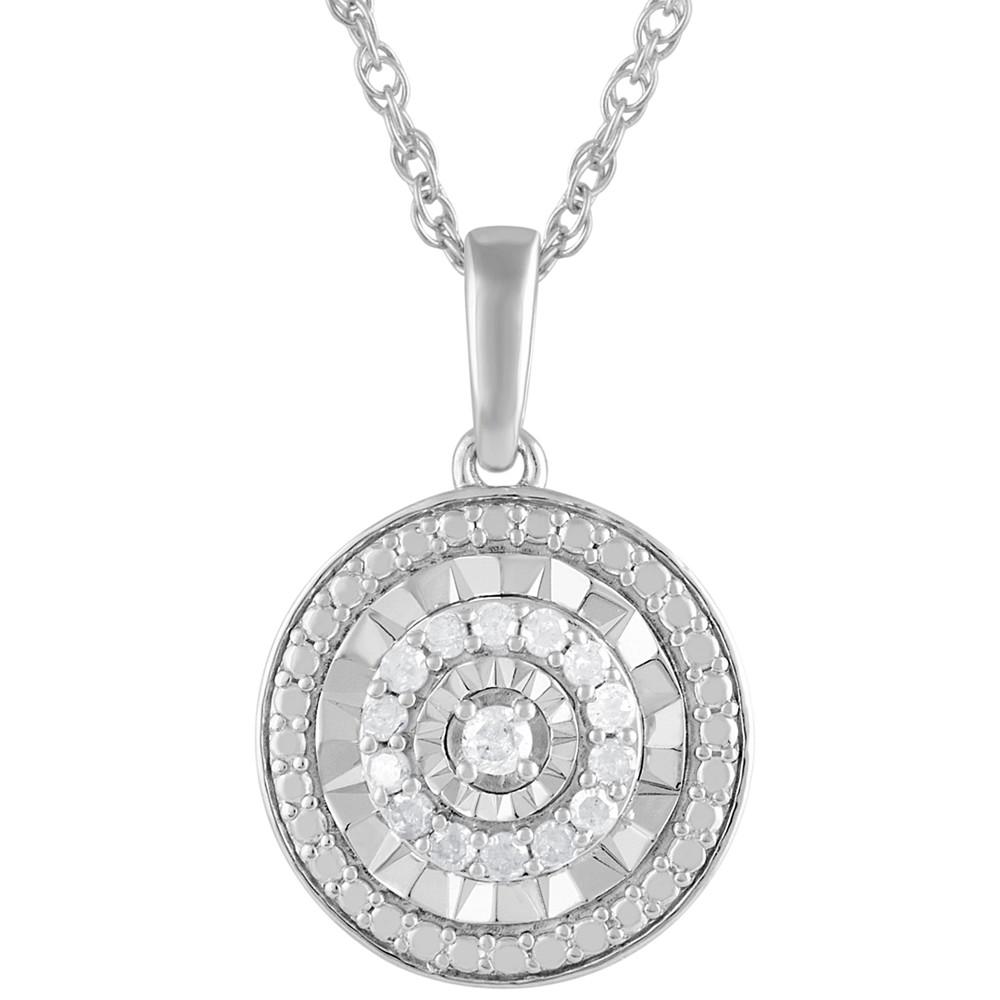 Diamond Disc 18" Pendant Necklace (1/10 ct. t.w.) in Sterling Silver商品第1张图片规格展示