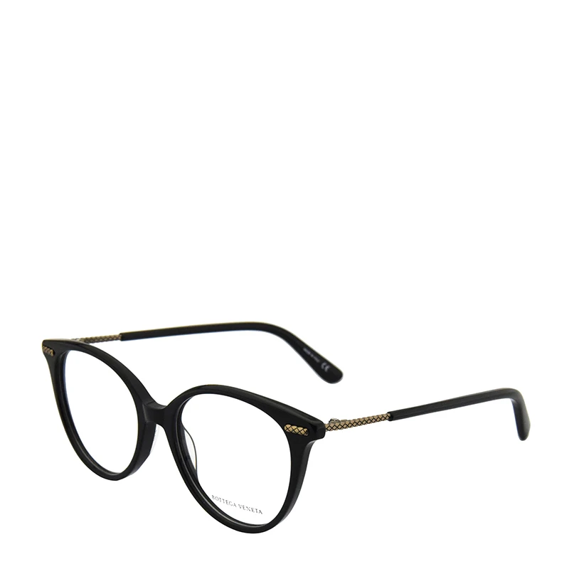 商品[国内直发] Bottega Veneta|BOTTEGA VENETA 葆蝶家 格纹拼接镜框百搭女士平光镜 BV0105O-001,价格¥763,第1张图片