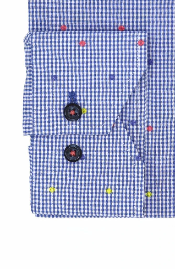 商品Lorenzo Uomo|Trim Fit Confetti Gingham Dress Shirt,价格¥376,第2张图片详细描述