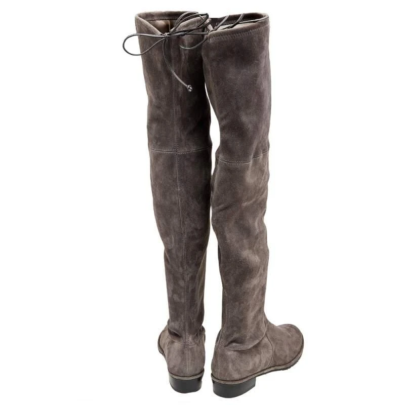 商品[二手商品] Stuart Weitzman|Stuart Weitzman Grey Suede Lowland Over The Knee Boots Size 38.5,价格¥1243,第5张图片详细�描述