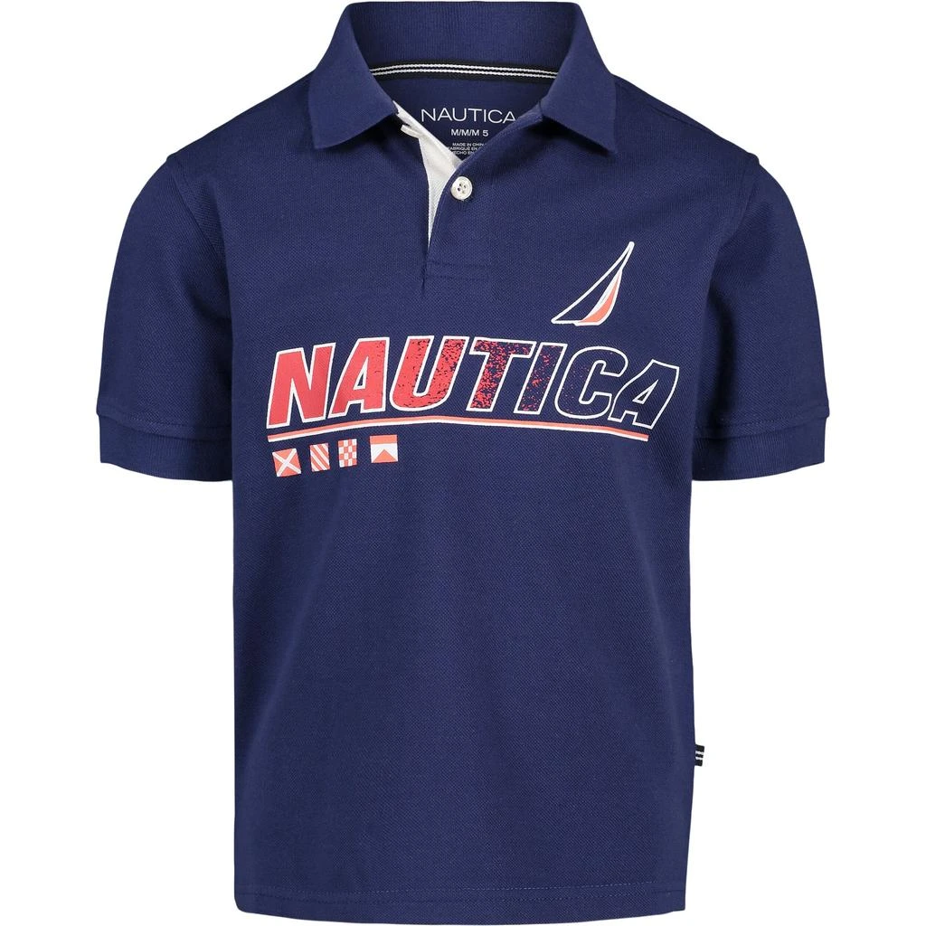 商品Nautica|Nautica Little Boys' Logo Graphics Polo (4-7),价格¥127,第1张图片