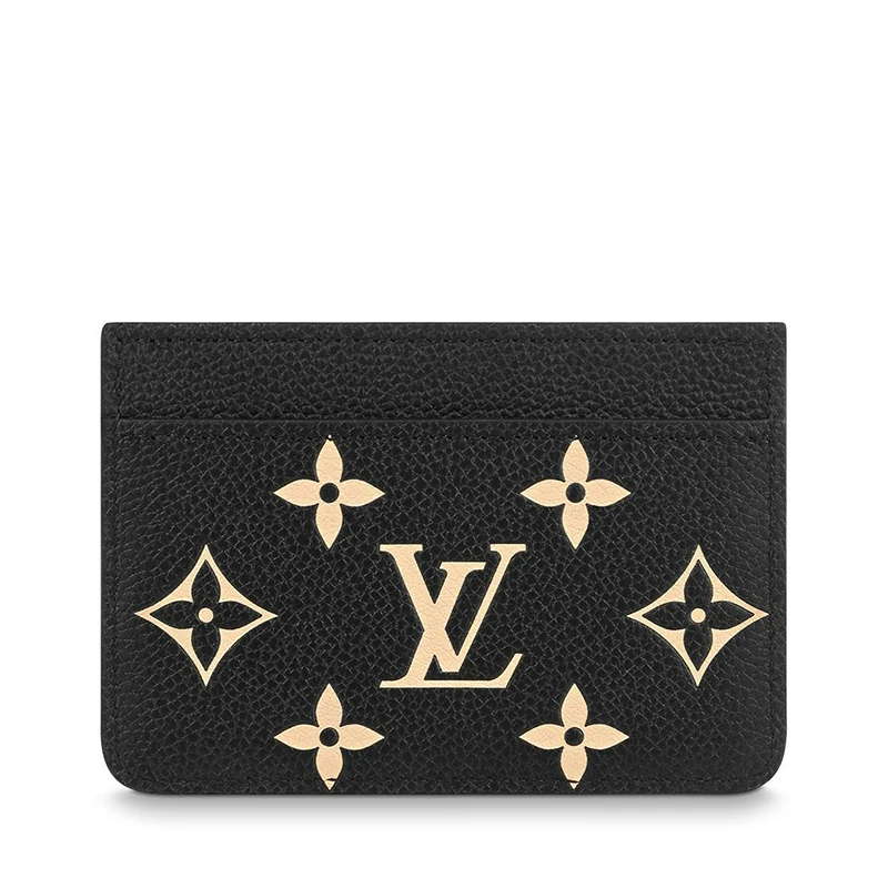 预售十天 Louis Vuitton/路易威登 22春夏新款女士黑色/米色压纹软粒面牛皮革老花印花卡夹M81022 商品