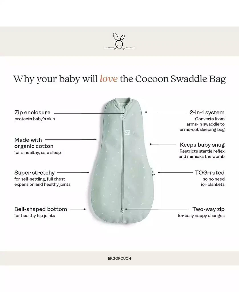 商品ergoPouch|Baby Boys and Girls 2.5 Tog Cocoon Swaddle Bag,价格¥449,第5张图片详细描述