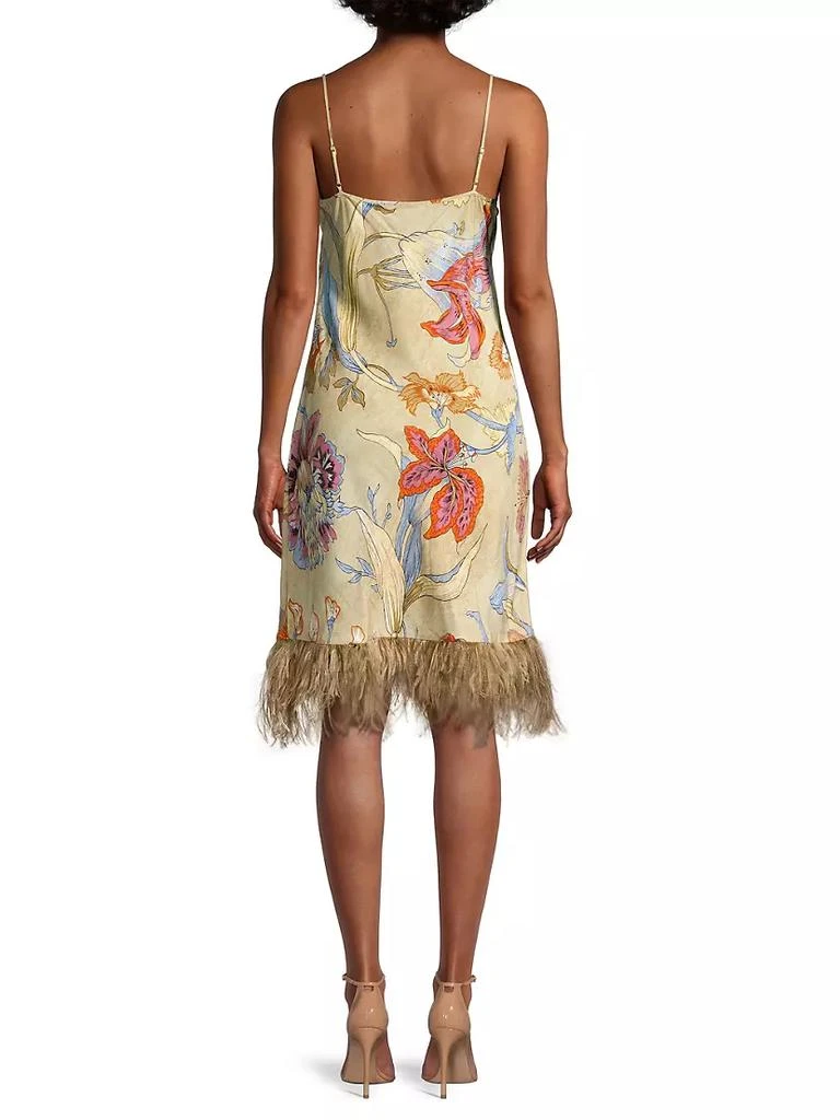 商品UNGARO|Miki Floral Feather-Trim Slip dress,价格¥1622,第5张图片详细描述