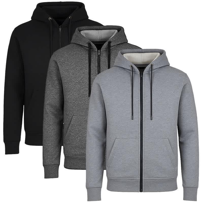 Men's Lined Full-Zip Hoodie, 3-Pack image 2