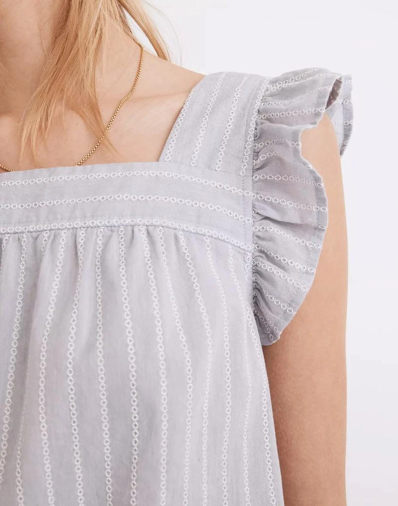 商品Madewell|Striped Flutter-Sleeve Cross-Back Top,价格¥199,第4张图片详细描述