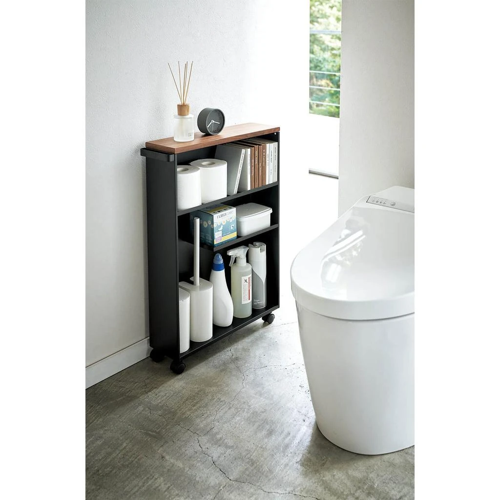 商品Yamazaki|Yamazaki Tower Semi Closed Storage Cart - Black,价格¥953,第3张图片详细描述