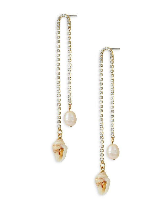 商品Ettika Jewelry|Cultured Freshwater Pearl, Shell, & Crystal Vacation Chain Drop Earrings,价格¥332,第2张图片详细描述