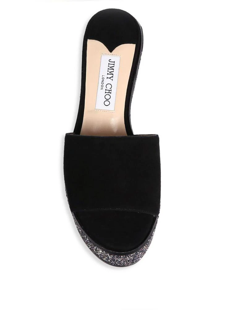 商品Jimmy Choo|Deedee Glitter Wedge Slides,价格¥1574,第4张图片详细描述