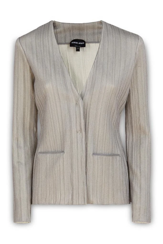 商品Giorgio Armani|Giorgio Armani V-Neck Long Sleeved Blazer,价格¥5621,第1张图片