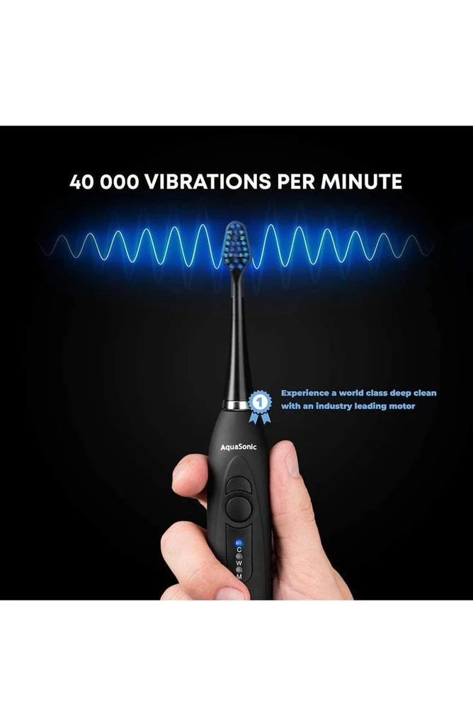 商品AquaSonic|DUO Dual Ultrasonic Toothbrushes with 10 DuPont Brush Heads & 2 Travel Cases,价格¥338,第4张图片详细描述