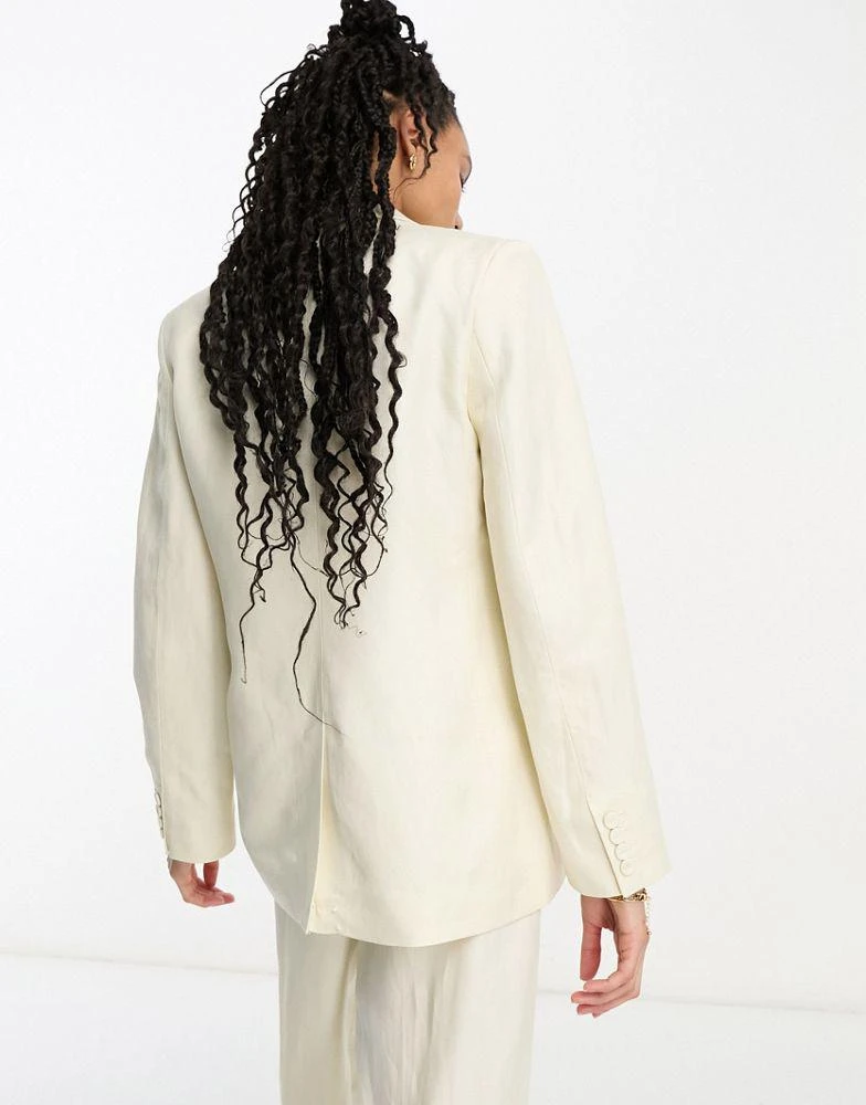 商品& Other Stories|& Other Stories co-ord linen blend blazer in off white,价格¥399,第2张图片详细描述