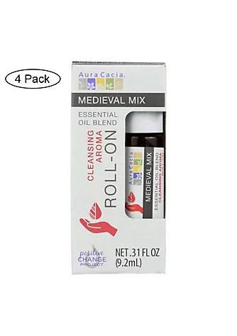 商品Aura Cacia|Roll On Essential Oil - Medieval - Case of 4 - .31 fl oz,价格¥255,第1张图片