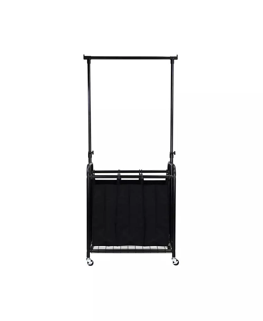 商品Oceanstar|3-Bag Rolling Laundry Sorter with Adjustable Hanging Bar,价格¥929,第2张图片详细描述