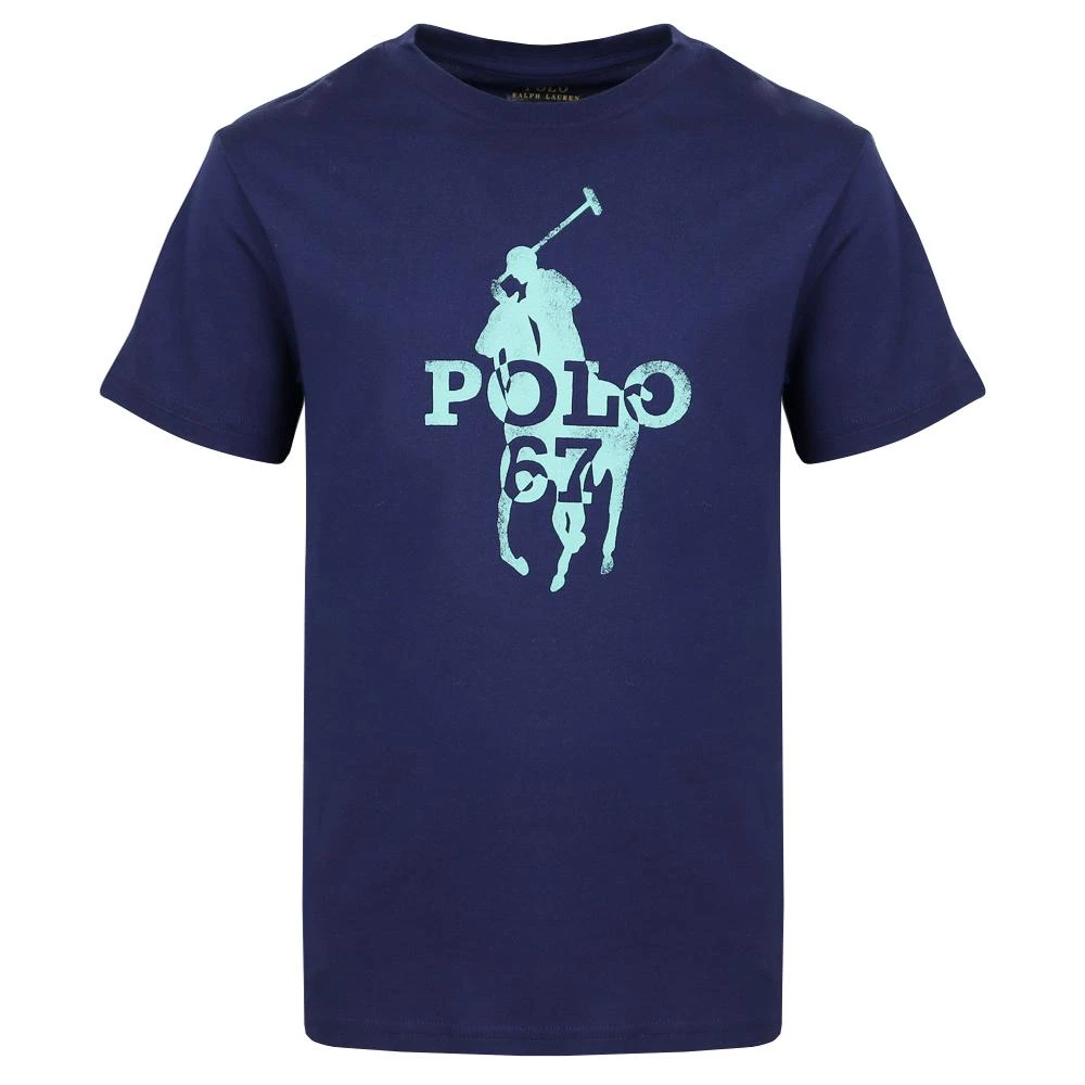 商品Ralph Lauren|Navy Polo 67 Pony Motif Short Sleeve T Shirt,价格¥236,第1张图片