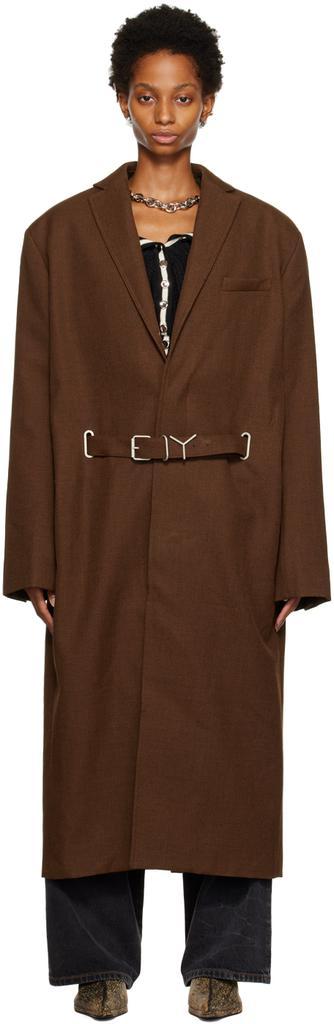 商品Y/Project|Brown Y Belt Coat,价格¥3278,第1张图片