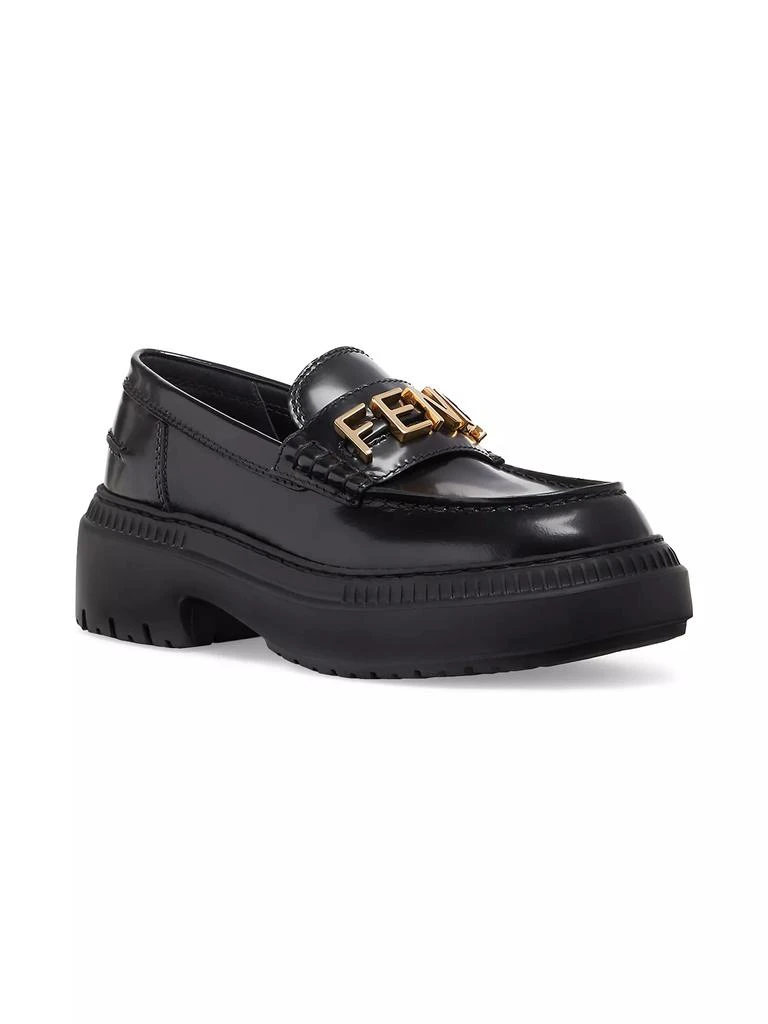 商品Fendi|Fendigraphy Leather Platform Loafers,价格¥8851,第2张图片详细描述