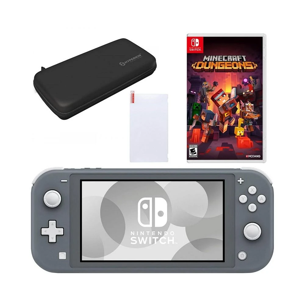 商品Nintendo|Switch Lite in Gray with Minecraft Dungeons & Accessories,价格¥2245,第1张图片