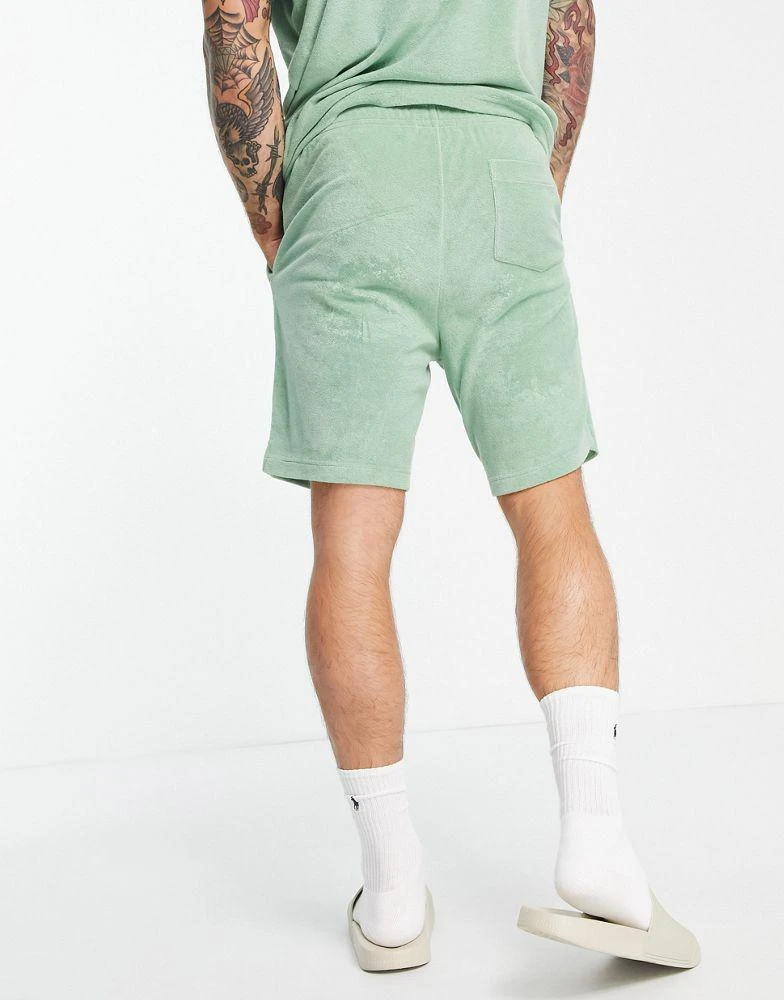 商品Ralph Lauren|Polo Ralph Lauren x ASOS exclusive collab terry towelling shorts in green with small circle logo,价格¥865,第4张图片详细描述