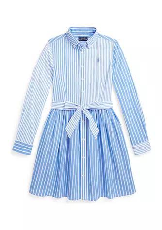 商品Ralph Lauren|Girls 7-16 Cotton Poplin Fun Shirtdress,价格¥413,第1张图片