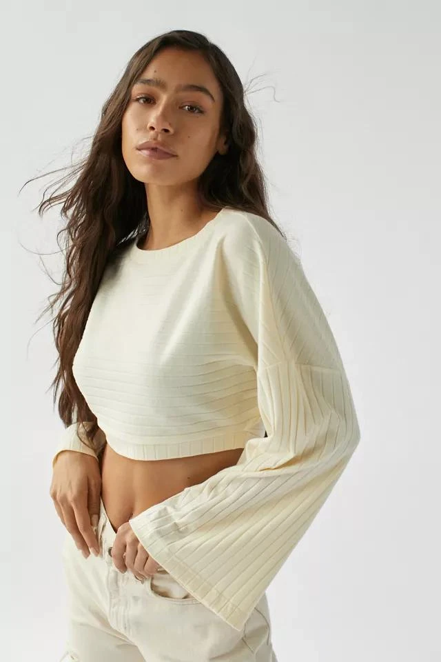 商品Urban Outfitters|UO Weekdays Long Sleeve Cropped Top,价格¥38,第1张图片