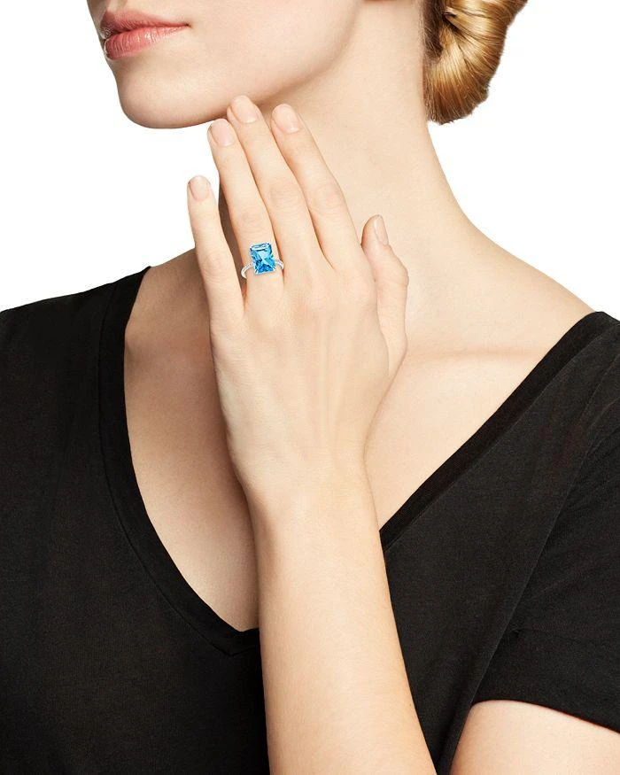 商品Bloomingdale's|Blue Topaz and Diamond Statement Ring in 14K White Gold - Exclusive ,价格¥4979,第2张图片详细描述