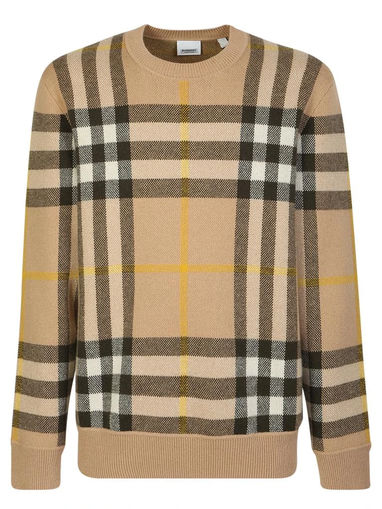 商品Burberry|BURBERRY CASHMERE PULLOVER BY BURBERRY WITH A CLASSIC FIT, DECORATED WITH THE ICONIC TARTAN MOTIF,价格¥4441,第1张图片